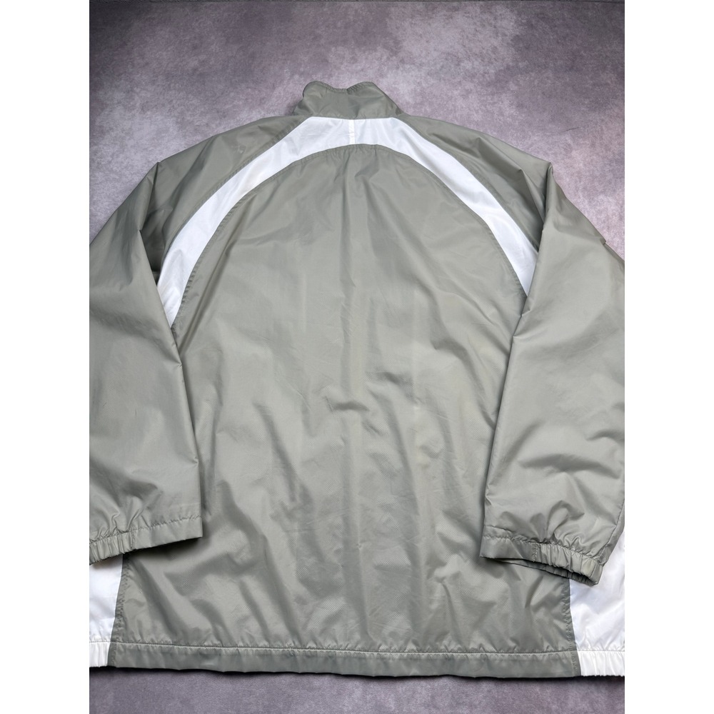 VTG Nike Windbreaker Jacket Mens XXL Gray White Full Zip Mesh Swoosh Y2K 90s - Picture 2 of 16